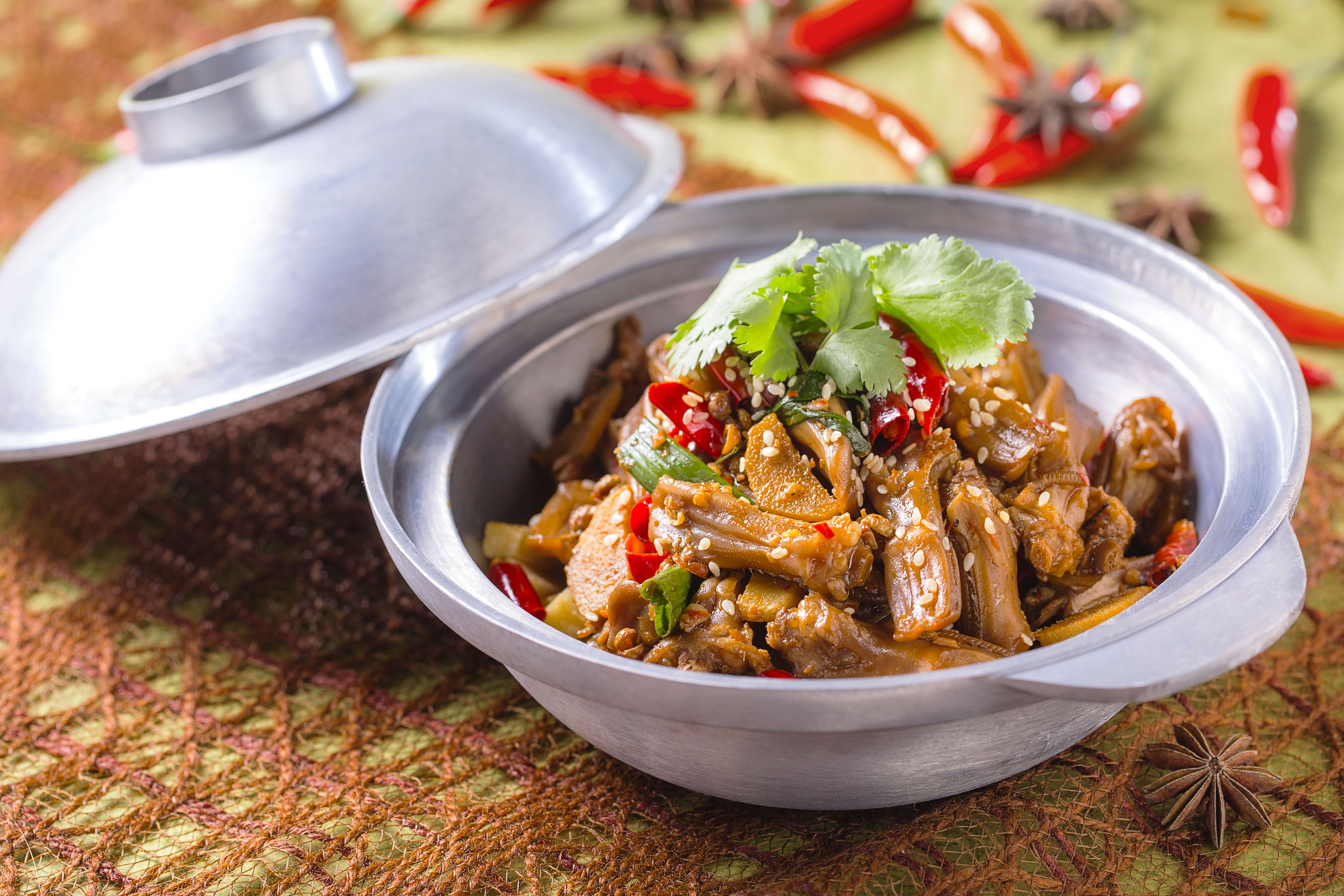 Stir-fried Marinated Duck Tongues with Sichuan Chili