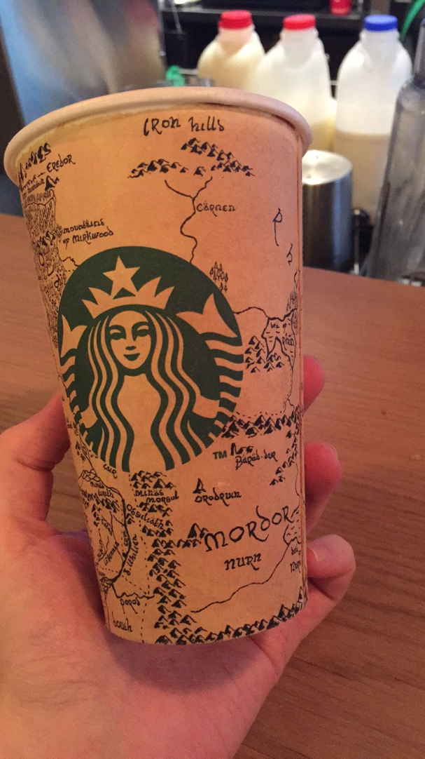 Starbucks Customer drew a Beautiful Map on Cup