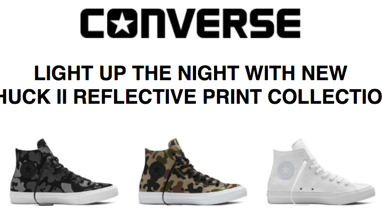 Converse – Light Up the Night with the New Chuck II Reflective Print Collection!