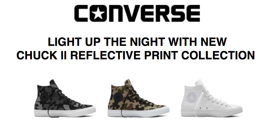 Converse – Light Up the Night with the New Chuck II Reflective Print Collection!